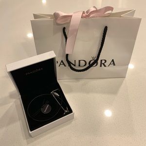 !NEW! PANDORA Choker Black Leather Sterling Silver
